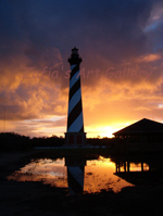 Fiery Sunset Sky at Cape Hatteras Lighthouse